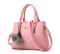 ZiXing Grand Sac a Main en Cuir Hobo Sac Bandoulière pour Femme Boule de Poil Rose