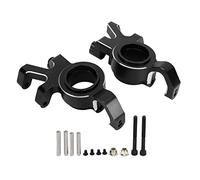 ZIXINNKC 1 paire de blocs de direction avant RC CNC en alliage d'aluminium pour essieu avant de remplacement pour voiture 1/5 RC (Noire)