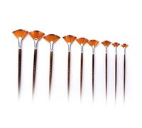 ZIXINNKC 9 PCS Ensemble de Pinceaux à Peinture en Éventail Pinceau à Cheveux en Nylon Doux pour Aquarelle Acrylique Gouache Peinture Art Dessin Pinceaux Fournitures