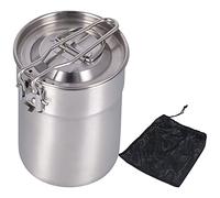 ZIXINNKC Cafetière d'extérieur Tasse 1L Marmite de Camping avec Couvercle à poignée Pliable pour la randonnée