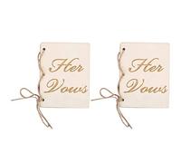 ZIXINNKC Livrets de vœux pour cérémonie de Mariage, 2 pièces, Accessoires de Livre de serment, décoration en Corde de Chanvre en Bois, Type 1 2, fêtes de Mariage romantiques (Tapez 4)