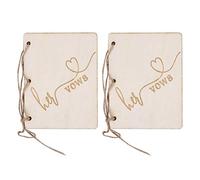 ZIXINNKC Livrets de vœux pour cérémonie de Mariage, 2 pièces, Accessoires de Livre de serment, décoration en Corde de Chanvre en Bois, Type 1 2, fêtes de Mariage romantiques (Style 2)