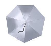 ZIXINNKC Parapluie -Vent monté sur Le Dessus, Chapeau Pliant, Protection Contre Les Rayons UV pour la pêche, la randonnée, Les activités de Plein air (Argent extérieur et Bleu Saphir intérieur)