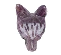 ZIXINNKC Pendentif en Forme de Loup en Cristal élégant Nature Figurine de Loup en Cristal pour Femmes Hommes Cadeau (Violette)