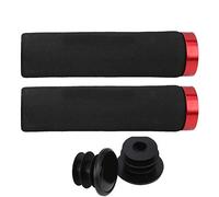 ZIXINNKC Poignées en éponge confortables Poignées de verrouillage d'extrémité de guidon de vélo Accessoire d'équitation (poignée noire, anneau rouge)