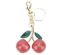 ZIXINNKC Porte-clés cerise pour sac à paillettes, élégant, pendentif mignon pour femmes, sacs à main, porte-clés de voiture (Rose)
