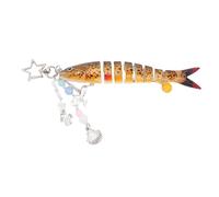 ZIXINNKC Porte-clés en Forme de Poisson réaliste et Mignon - Appât de pêche esthétique pour Sac à Main, Sac à Dos - Jaune tacheté - 13 cm