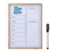 ZIXINNKC Tableau Blanc Effaçable à Sec Cadre en Bois Réutilisable Durable Facile à Écrire Tableau d'écriture avec Crochet Marqueur pour Calendrier Chicklist Étude à Domicile (UNE)