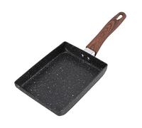 ZIXINNKC Tamagoyaki japonais omelette panoramique haute résistance carré en aluminium carré de bâton polyvalent avec poignée en bois pour les amateurs de cuisson