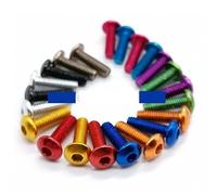 Zixinz-Vis cylindriques 10pcs Aluminum Screw M2.5 * 5/6/8/10/12/14/16 Aluminum Hex Socket Button Head Screw, Résistance à la corrosion(M2.5x 16,Red)