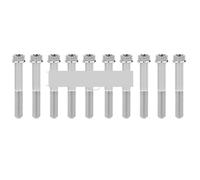 Zixinz-Vis cylindriques Boulon en titane 10 pièces Boulon M10 x 20~70 mm T50 Torx pas 1,25 bride 12 points vis for auto moto, Résistance à la corrosion(Titanium,30 Mm,M10 P1.5)
