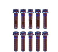 Zixinz-Vis cylindriques Boulon en titane 10 pièces Boulon M10 x 20~70 mm T50 Torx pas 1,25 bride 12 points vis for auto moto, Résistance à la corrosion(Burn blue,20 Mm,M10 P1.5)