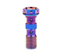Zixinz-Vis cylindriques Boulon en Titane M10 Pas 1,0/1,25 Bride Tuyau d'huile Double Trou Embrayage purgeur vis for étrier de Moto, Résistance à la Corrosion(Green,Pitch 1.0mm)