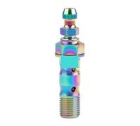 Zixinz-Vis cylindriques Boulon en Titane M10 Pas 1,0/1,25 Bride Tuyau d'huile Double Trou Embrayage purgeur vis for étrier de Moto, Résistance à la Corrosion(Gold,Pitch 1.25mm)