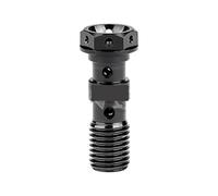 Zixinz-Vis cylindriques Boulon en Titane M10 Pas 1,0/1,25 Bride Tuyau d'huile Double Trou Embrayage purgeur vis for étrier de Moto, Résistance à la Corrosion(Black,Pitch 1.25mm)