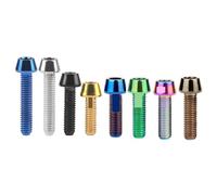 Zixinz-Vis cylindriques Boulons en Titane 5/10 pièces M4x8/12/15/20 mm, clé Allen, vis à tête Conique for Tige de Selle de vélo, Résistance à la Corrosion(Rainbow 10PCS,8 Mm, 14 in Bag)