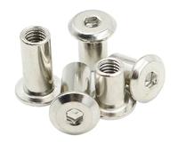 Zixinz-Vis cylindriques M6 M8 M10 écrou à rivets en acier Nickel, douille hexagonale, connecteur de meubles, écrous à capuchon, baril, 50 pièces Résistance à la corrosion(Pack of 10pcs,M8x18mm)