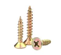 Zixinz-Vis cylindriques Vis à Bois autotaraudeuses à tête fraisée cruciforme zinguée for Panneaux de Fibres et aggloméré M3 M3.5 M4 M5 M6, 100 pièces Résistance à la Corrosion(55mm x100pcs,M6)
