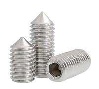 Zixinz-Vis cylindriques Vis sans tête à tête cylindrique Conique M3 M4 M5 M6, vis à Six pans Creux, vis de réglage en Acier Inoxydable DIN914, 100 pièces Résistance à la Corrosion(6 Mm,100pcs M3)