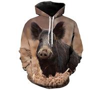 ZIXIYAWEI 3D Sweats À Capuche Printemps Automne Animal Motif De Sanglier À Capuche Hommes Femmes 3D Imprimer Drôle Swine Hoodies Hip Hop Pet Pig Survêtement Tops L