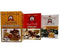 Ziya Dede Set de 3 - Thé de sureau noir + Thé de Propolis à la vitamine C + Cube de Çay Atomique - 3x 150 g