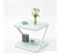 ZIYANG Table Basse Moderne en Verre, Plateau en Verre Trempé avec Étagère De Rangement, Structure en Acier Robuste, Modulable, Double Espace De Rangement, Table Basse Multifonctionnelle pour Salon,