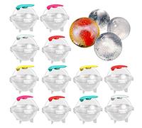 Ziyero 12 Pièces Ensemble de Moules Ice Ball Cube Forme pour Glaçons Géants Ronds pour Whisky, Cocktails, Jus, Bonbons, Gelée, Boisson D'été, Boissons Froides Non Alcoolisées-Couleur Aléatoire