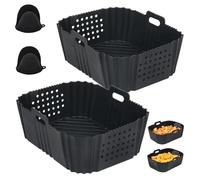 Ziyero Lot de 2 accessoires pour friteuse à air chaud Ninja Double Stack XL SL400EU Airfryer - Moule en silicone - Accessoire pour Ninja Foodi Max Dual Zone AF400EU AF300EU - 7,6 l - 9,5 l - Sans BPA