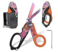 Ziyero Pince Multifonction en Acier Inoxydable avec Structure Autoverrouillée Parfait Pince Multifonctions,Outil avec Ciseaux Améliorés pour Extérieur,Survie,Camping,Arc-en-ciel - Noir - Orange