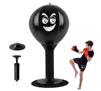 Ziyero Punching Ball Punching Ball Boxe, Boxe à la maison, Boxing Bag avec ventouse Boule durable pour soulager le stress Noir