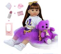 ZIYIUI 24 Pouces 60 cm Poupée Reborn Simulation Silicone Vinyle Bebe Reborn Fille Réaliste Reborn Toddler Magnétique Bouche Fille Garçon Cadeau de Noël