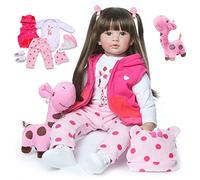 ZIYIUI 24 Pouces Poupée Reborn Bébé Souple en Silicone Réaliste en Vinyle Mignon Bebe Reborn Fille 60cm Poupon Vrai Bébé