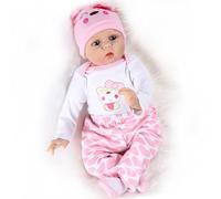 ZIYIUI Bebe Reborn 22 Pouces 55 cm Bébé Reborn Réaliste Corps Souple Nouveau-né Baby Dolls Garçon Fille Jouets Lifelike Mignon Poupée Reborn Convient Aux Enfants à Partir De 3 Ans Poupee Reborn Fille