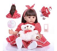 ZIYIUI Bebe Reborn Fille 24 Pouce 60 cm Bébé Reborn Réaliste Fait à la Main Bebe Reborn Silicone Mignon Poupée Reborn Pas Cher Poupon Vrai Bébé Nouveau-Né Jouet Garçon Fille Cadeau de Noël