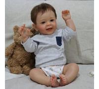 ZIYIUI Bébé Reborn Poupée Souple en Silicone Vinyle Réaliste Bébé Reborn garçon 22 Pouces 55Cm Réal Nouveau née Bébé Reborn garçon Magnétique Bouche Belle Poupée Reborn Jouets