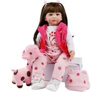 ZIYIUI Bébé Reborn Réaliste 24 Pouces 60 cm Poupee Reborn Corps Silicone Poupée Reborn Jouets pour Enfants Bébé Reborn 60 cm,Cadeau Mignon Garçon Fille (Bebe Reborn Fille)