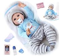 ZIYIUI Poupée Bébé Reborn 22 Pouces 55 cm Silicone Souple Vinyle Bebe Reborn Fait Réaliste Reborn Dolls Cadeau d'anniversaire Jouets