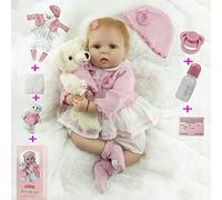 ZIYIUI Poupée Reborn 22''/55 cm Réaliste Bebe Reborn Fille Souple en Silicone réaliste en Vinyle Souple Lifelike Mignon Nouveau-né Reborn Baby Dolls Garçon Fille Jouets A3FR
