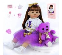 ZIYIUI Poupée Reborn, 24 Pouces, 60 Cm, pour Bebe, Souple en Silicone Réaliste en Vinyle Lifelike Mignon Nouveau-né Reborn Baby Dolls Garçon Fille Jouets