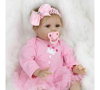 ZIYIUI Poupée Reborn Bébé 22 Pouce 55cm Souple en Vinyle Silicone Réaliste Nouveau-née Un Vrai Bebe Reborn Fille Cadeau d'anniversaire Jouets