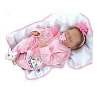 ZIYIUI Poupée Reborn Bébé Fille 22 Pouces 55 cm Vinyle de Silicone Souple Simulation Nouveau-Né Jouet Réalité Fait Main Cadeau de Noël d'anniversaire Reborn Dolls