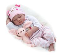 ZIYIUI Poupée Reborn pour bébé fille 55 cm réaliste faite à la main en vinyle silicone souple aspect véritable bouche magnétique poupée bébé poupée cadeau