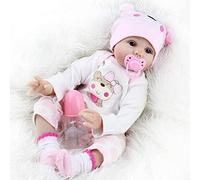 ZIYIUI Realiste 55cm Bebe Reborn Fille Poupée Reborn Poupons Silicone Reborn Babys Doll Pas Cher Magnétisme Jouet Cadeaux 22 Pouce