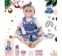 ZIYIUI Realiste 55cm Poupée Reborn Bébé Fille Poupons de Silicone Poupee Reborn Babys Dolls Enfants Cadeaux Jouet 22 Pouce