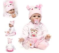 ZIYIUI Réaliste Bebe Reborn Fille 22 Pouces 55 cm Poupée Reborn Vinyle de Silicone Souple Simulation Nouveau-né Jouet Réalité Reborn Baby Dolls Cadeau de noël