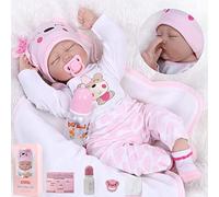ZIYIUI Réaliste poupée Reborn 55cm 22 Pouces Mignonne Silicone Souple Vinyle Bebe Reborn Garçon Fille Jouets Bébé Reborn Pas Cher Poupée Reborn