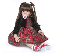 ZIYIUI Réaliste Reborn Poupée Bébé Vinyle de Silicone Souple 24 Pouces 60 cm Faite à la Main Bebe Reborn Fille Simulation Nouveau-Né Cadeau d'anniversaire Jouets A3FR