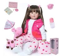 ZIYIUI Reborn Baby Doll Réincarné bébé Poupée Doux Simulation Silicone Vinyle 24 Pouces 60 cm Garçon Fille Jouet Cadeau d'anniversaire (NO.1)