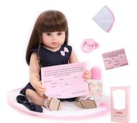 ZIYIUI Reborn Doll 22 Pouces 55 cm Réaliste Bebe Reborn Girl Fait à la Main Full Body Silicone Vinyl Reborn Baby Doll Nouveau-né Jouet Cadeau de Noël (Bebe Reborn Girl)