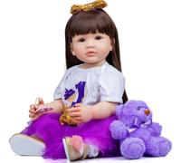 ZIYIUI Reborn Poupée Bébé 24 Pouces Réaliste Poupée Jolie Fille Vinyle Souple Nouveau-né Fabriqué Ressemble à Un Vrai avec Accessoires